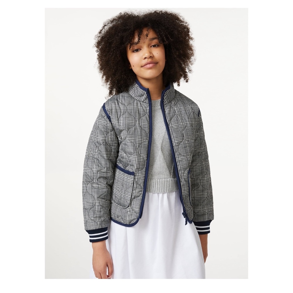 Free assembly girls lightweight quilted jacket